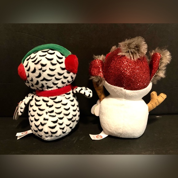 Ty Beanie Boo Plush Buttons Snowman Nester Owl 6" - Picture 2 of 5